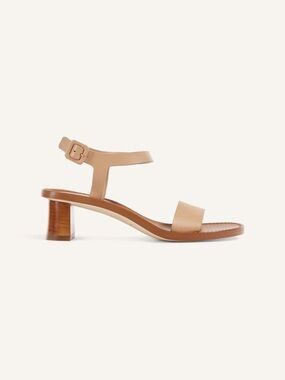 Dear Frances Mane Women's Nude Block Heel Sandals with Ankle Strap